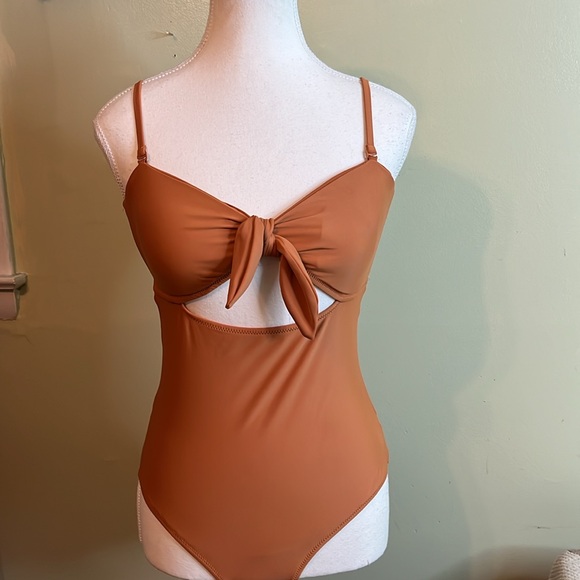aerie Other - Aerie one piece full coverage tie front cutout swimsuit